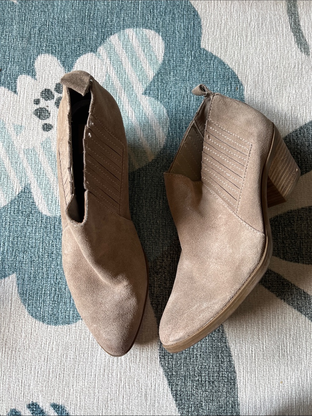 Dolce Vita Taupe Suede Pointed Ankle Booties